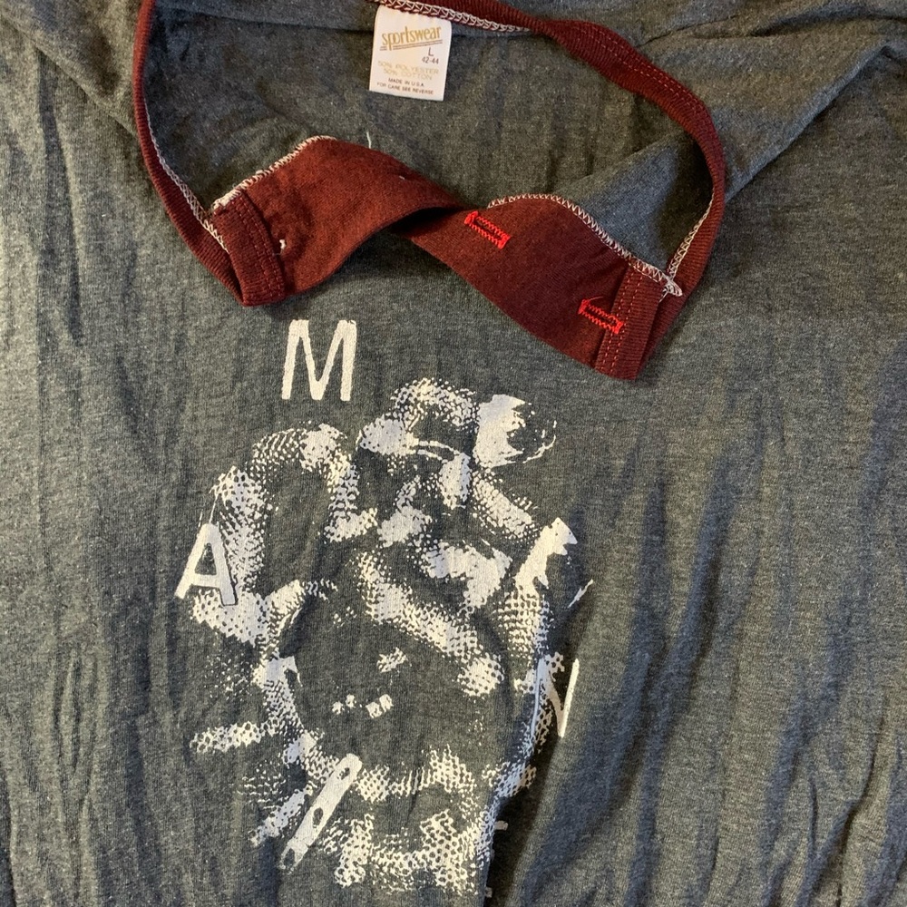 Mane Raglan top - grey with lava sleeves